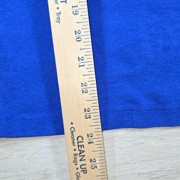 Womens Top Sz M Blue Sequin Sea Horse Holiday Coastal 3/4 Sleeve Bow Casual - Picture 8 of 9